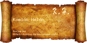 Komlós Helén névjegykártya